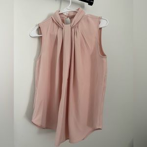 Ann Taylor tie neck sleeveless blouse